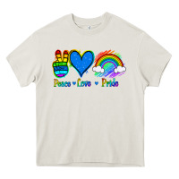Cream Peace Love Pride Heavy Core Tee - Jasminsmagicworld