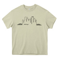 Mossy pittsburgh skyline city Heavy Core Tee - artisFamous