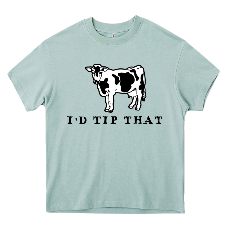 I'd Tip That Funny Cow Tipping Design Heavy Core Tee by artisFamous | Teevron