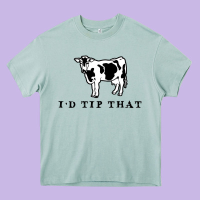 I'd Tip That Funny Cow Tipping Design Heavy Core Tee Designed By Artisfamous