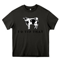 Asphalt i'd tip that funny cow tipping design Heavy Core Tee - artisFamous