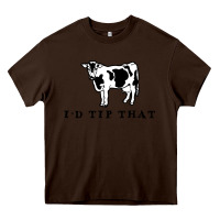 Chocolate Brown i'd tip that funny cow tipping design Heavy Core Tee - artisFamous