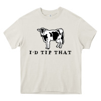 Cream i'd tip that funny cow tipping design Heavy Core Tee - artisFamous