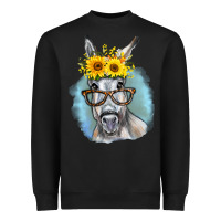 Black Sunflower Glasses Donkey Heavyweight Sweatshirt - RanaPortraitStore