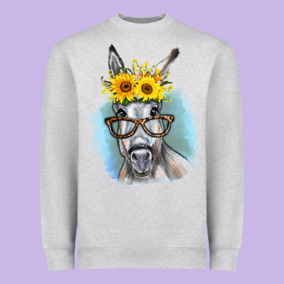 Sunflower Glasses Donkey Heavyweight Sweatshirt Designed By Ranaportraitstore