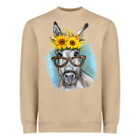 Mushroom Sunflower Glasses Donkey Heavyweight Sweatshirt - RanaPortraitStore