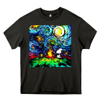 Asphalt starry night print van gogh parody Heavy Core Tee - artisFamous