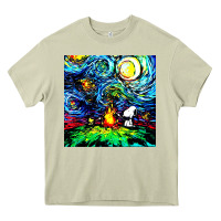 Mossy starry night print van gogh parody Heavy Core Tee - artisFamous
