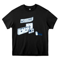Black analog retirement Heavy Core Tee - artisFamous