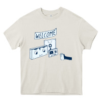 Cream analog retirement Heavy Core Tee - artisFamous