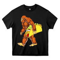 Black bigfoot carrying taco Heavy Core Tee - artisFamous