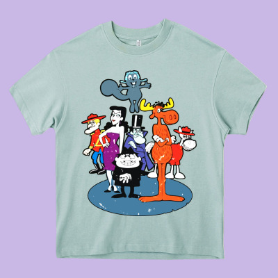 Rocky & Bullwinkle And Friends Heavy Core Tee Designed By Artisfamous