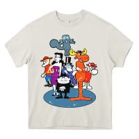 Cream rocky & bullwinkle and friends Heavy Core Tee - artisFamous