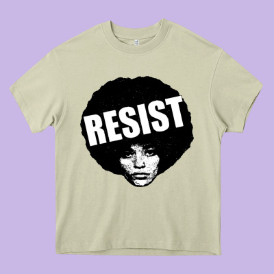 Angela Davis Speaking Heavy Core Tee Designed By Artisfamous