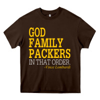 Chocolate Brown god family packers in that order Heavy Core Tee - artisFamous