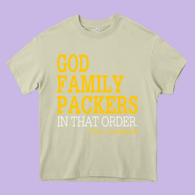 God Family Packers In That Order Heavy Core Tee Designed By Artisfamous