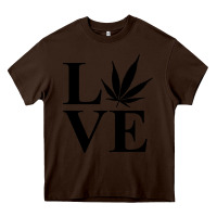 Chocolate Brown love weed 420 Heavy Core Tee - artisFamous