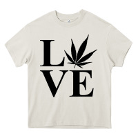 Cream love weed 420 Heavy Core Tee - artisFamous