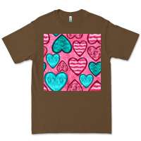 Cacao valentines day hearts seamless pattern Premium Tee - BundleAndBundleShop