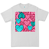 Dove Grey valentines day hearts seamless pattern Premium Tee - BundleAndBundleShop