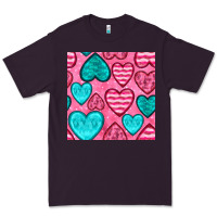 Plum valentines day hearts seamless pattern Premium Tee - BundleAndBundleShop