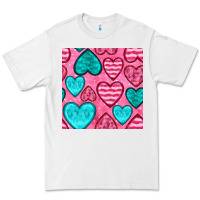 White valentines day hearts seamless pattern Premium Tee - BundleAndBundleShop
