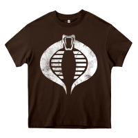 Chocolate Brown vintage cobra symbol Heavy Core Tee - artisFamous