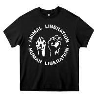 Black animal liberation Heavy Core Tee - artisFamous