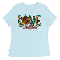 Baby Blue Love Snowman Ladies Tee - CowhideDigitalArt