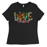 Black Love Snowman Ladies Tee - CowhideDigitalArt