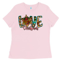 Bubblegum Pink Love Snowman Ladies Tee - CowhideDigitalArt