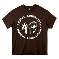 Chocolate Brown animal liberation Heavy Core Tee - artisFamous
