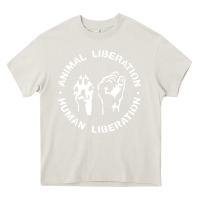 Cream animal liberation Heavy Core Tee - artisFamous