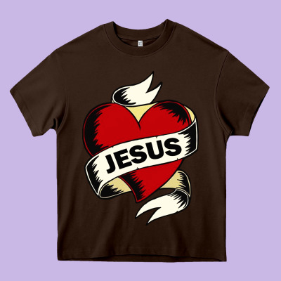 Jesus Love Heavy Core Tee Designed By Artisfamous