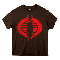 Chocolate Brown vintage cobra symbol Heavy Core Tee - artisFamous