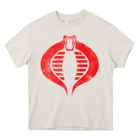 Cream vintage cobra symbol Heavy Core Tee - artisFamous