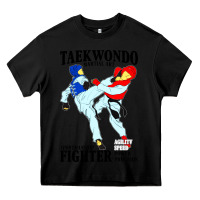 Black taekwondo sport art Heavy Core Tee - artisFamous