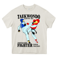 Cream taekwondo sport art Heavy Core Tee - artisFamous