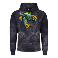 Cloud Black sea turtle with sunflowers Vintage Hoodie - Artiststas