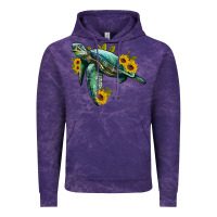 Cloud Purple sea turtle with sunflowers Vintage Hoodie - Artiststas