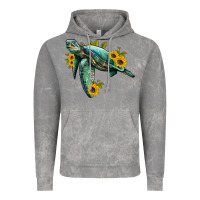 Cloud Rock sea turtle with sunflowers Vintage Hoodie - Artiststas