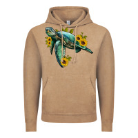Vintage Coffee sea turtle with sunflowers Vintage Hoodie - Artiststas