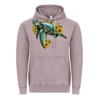 Vintage Zinc sea turtle with sunflowers Vintage Hoodie - Artiststas