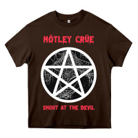 Chocolate Brown shout at the devil Heavy Core Tee - artisFamous