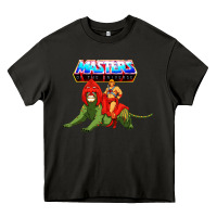 Asphalt he man and battle cat Heavy Core Tee - artisFamous