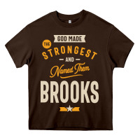 Chocolate Brown Brooks Personalized Name Birthday Gift Heavy Core Tee - artisFamous