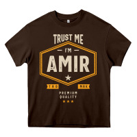 Chocolate Brown Amir Personalized Name Birthday Gift Heavy Core Tee - artisFamous