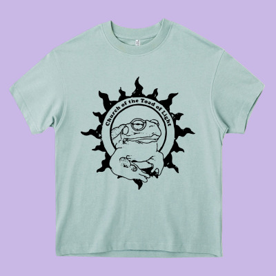 Church Of The Toad Of Light Psychedelic Frog Heavy Core Tee Designed By Artisfamous