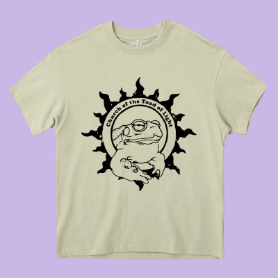 Church Of The Toad Of Light Psychedelic Frog Heavy Core Tee Designed By Artisfamous