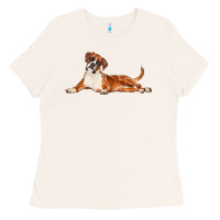 Bone Boxer Dog Illustrations Ladies Tee - LillyAllenDesigns